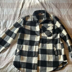 Como Vintage Black and White Plaid Jacket